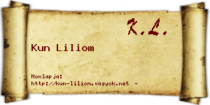 Kun Liliom névjegykártya